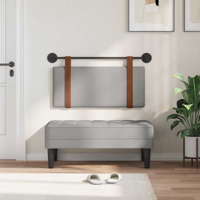 vidaXL - Hangend - hoofdbord - Wolkgrijs - Antiek - PU