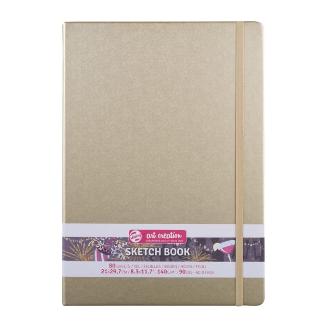 Schetsboek Talens Art Creation 80 witte vellen 140gr 210x300mm witgoud