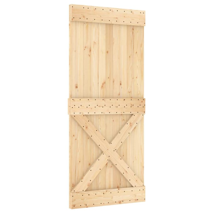 vidaXL - Schuifdeur - 90 - x - 210 - cm - Massief - Pine - Hout - (Onbehandeld)