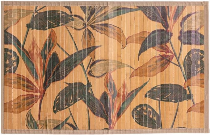 Badmat met bloemmotief 80x50 cm BLACKFLORA