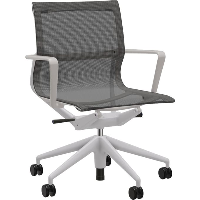 Vitra Physix bureaustoel - soft grey - 06 black pearl - soft grey - Wieltjes voor harde bodems