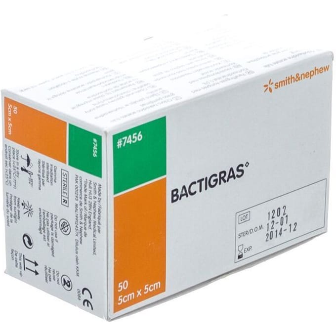 Smith&Nephew-BACTIGRAS-7456- 50 stuks- 5cm x 5cm