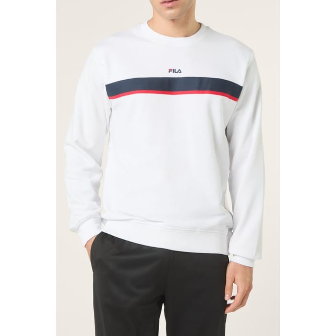 FILA Sagano Regular Taped Crewneck Sweatshirt Bright White Taglia: S | Maglioni a maglia Outlet | Uomo | Bianco