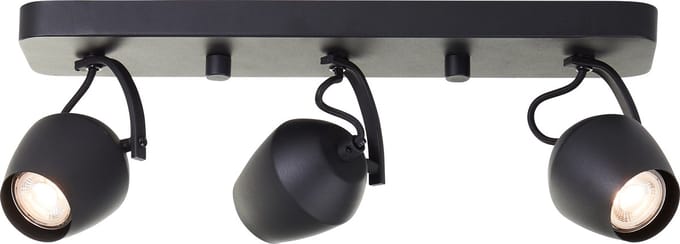 Brilliant Vertino - Plafondspot - GU10 3x5W - 3000K - Zwart