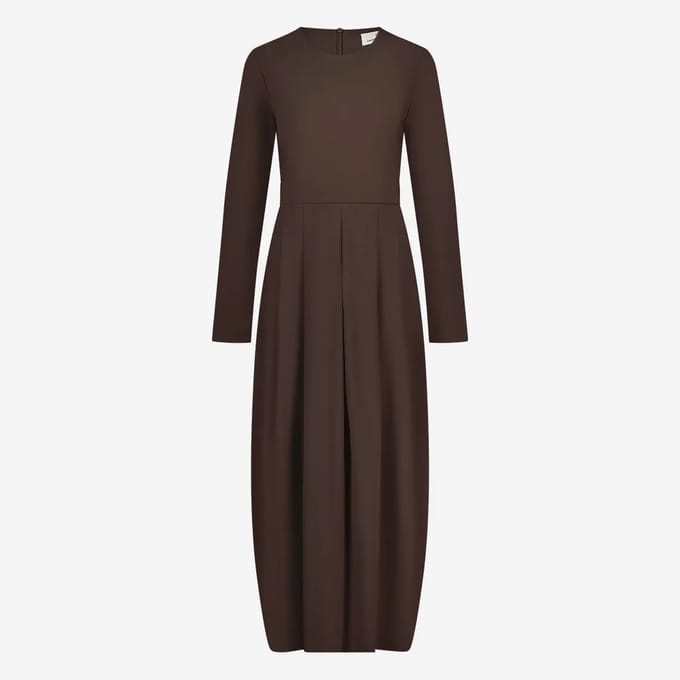 Jackie Dress/LS Technical Jersey | Dark Brown - Dark Brown / S
