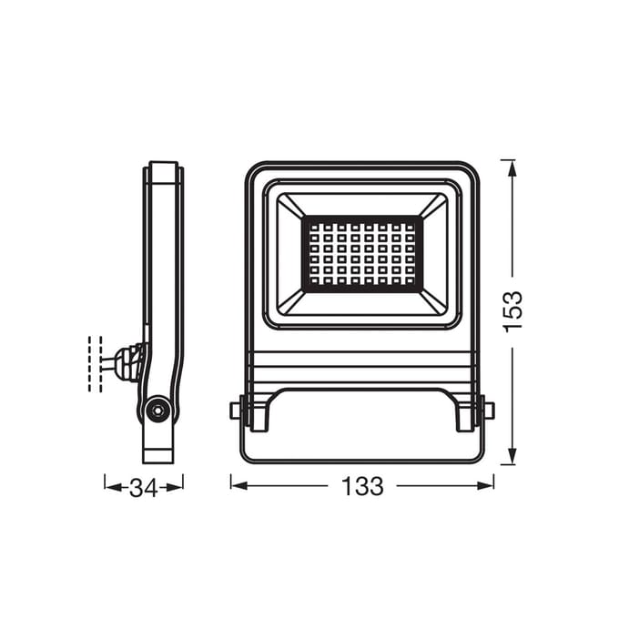 OSRAM ENDURA FLOOD PC 30W LED-schijnwerper, 3000K warm wit, 3000 lumen, IP65 witte schijnwerper, 180° zwenkbaar, Wit