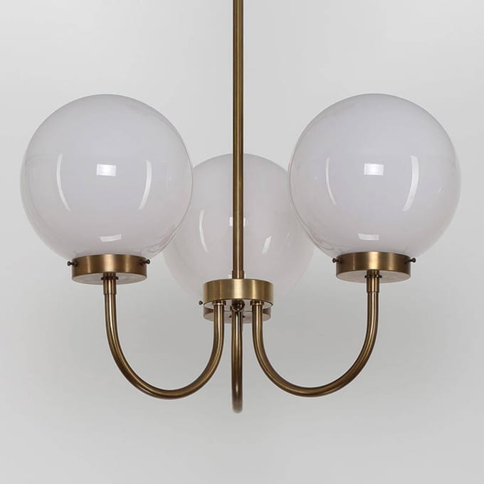 Berliner Messinglampen Messing-kroonluchter D119, 3-lamps