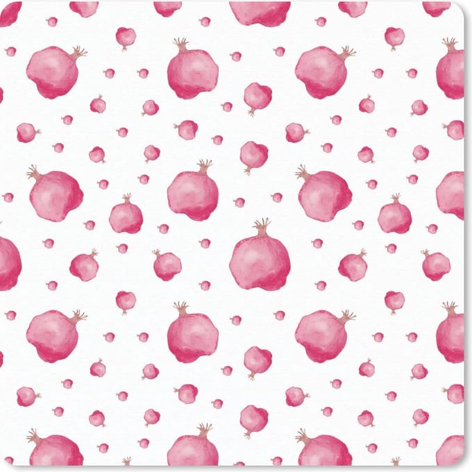 Muismat 20x20 cm - Mousepad Granaatappel - Fruit - Design - Muismatten