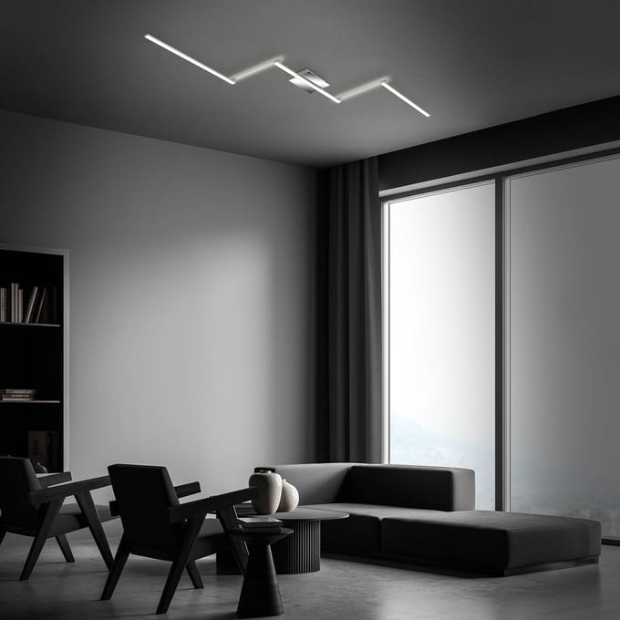 BRILONER - LED Plafondlamp - 5-lichts - draaibaar - 24W - alu