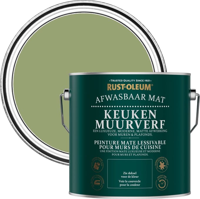 Rust-Oleum Groen Keuken muurverf - Familiar Ground 2,5L