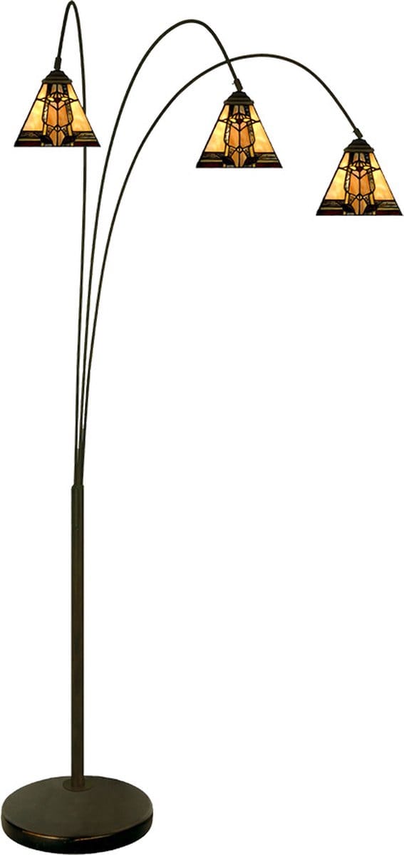 Lumilamp Tiffany Vloerlamp 200 cm Beige Glas