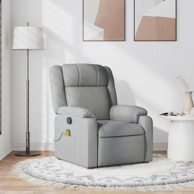 Vidaxl Klapbare Massagestoel, Lichtgrijs, Bekleed met Stof