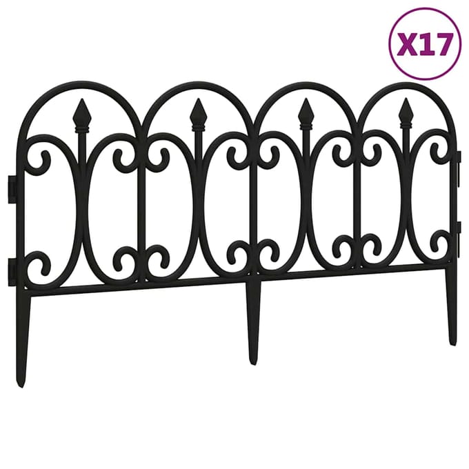 vidaXL - Gazonranden - 17 - st - 10 - m - polypropeen - zwart