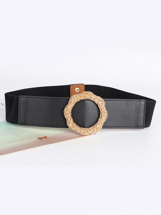 Dames Elastische Tailleband Brede Tailleband Verstelbare Tailleband zwart