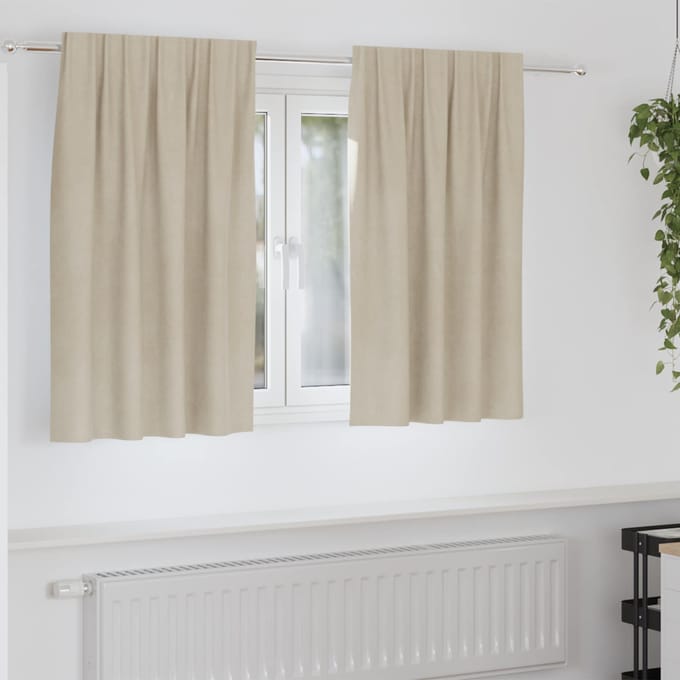 vidaXL - Gordijnen - 2 - st - Crèmekleurig - 140 - x - 140 - cm - fluweel
