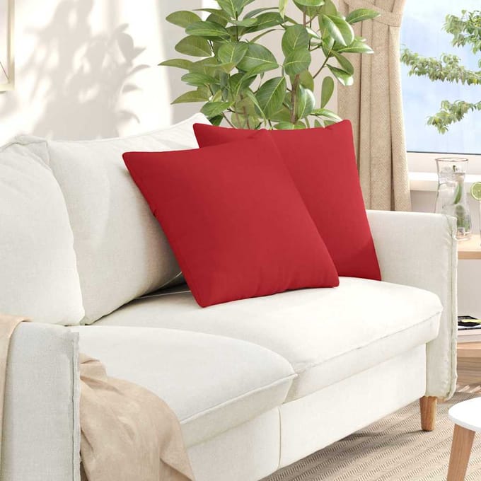 vidaXL - Zitkussens - 2 - st - Stof - Rood - 50 - x - 50 - cm