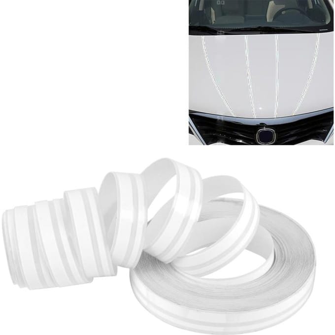 12 mm x 9,8 m zelfklevende decoratieve streeptape voor auto's wit