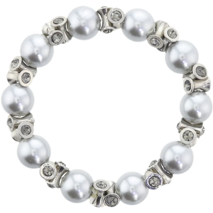 Behave – Armband – Grijs – Zilverkleurig – Glasparels – Kristal – Elegant