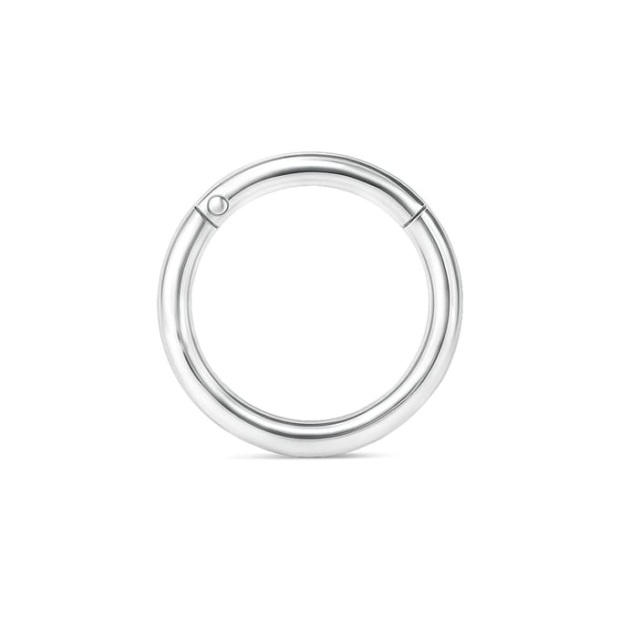 14kt - Witgouden Segment Ring met Scharnier - 1,2 mm Staaf Dikte - 6 mm Diameter - 14 Karaat Witgouden Piercing Ring - Echt Goud (585) - Inclusief Echtheidscertificaat