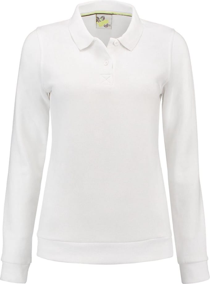 Lemon & Soda polosweater voor dames in de kleur wit in de maat XXL.