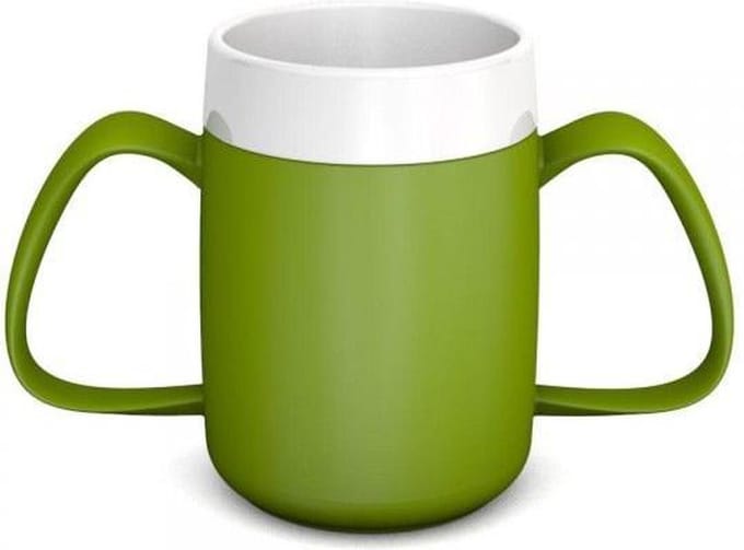 Conische Warmhoudbeker met Dubbel Handvat - Groen