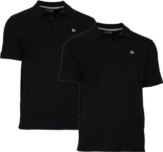 2-Pack Donnay - Polo (Noah) - Sportpolo - Heren - Black (020) - maat M