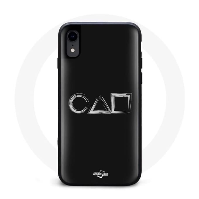 Iphone XR hoesje Squid Game logo zwart vierkant zwart