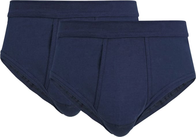 Gotzburg heren slips (2-pack) - heren slips in Feinripp met gulp - donkerblauw