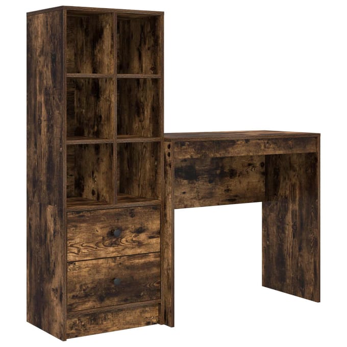 vidaXL - Bureau - Rook - Eiken - 125,5 - x - 40 - x - 127 - cm - 2 - st