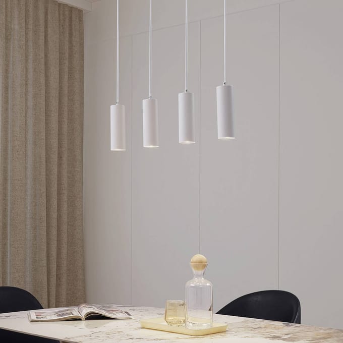 Lindby - hanglamp - 4lichts - Metaal - H: 18 cm - GU10 - wit