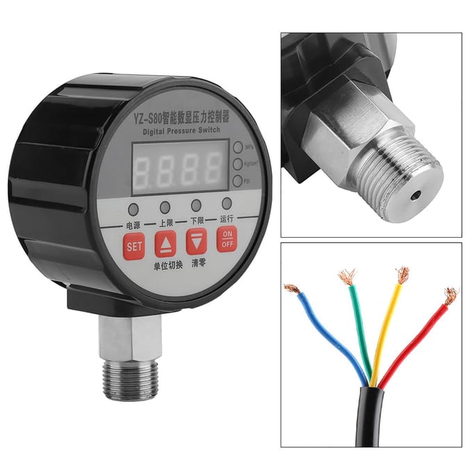 220V Digitale Drukschakelaar Controller 02Mpa 0,5 procent FS Nauwkeurigheid voor Waterpomp Luchtcompressor