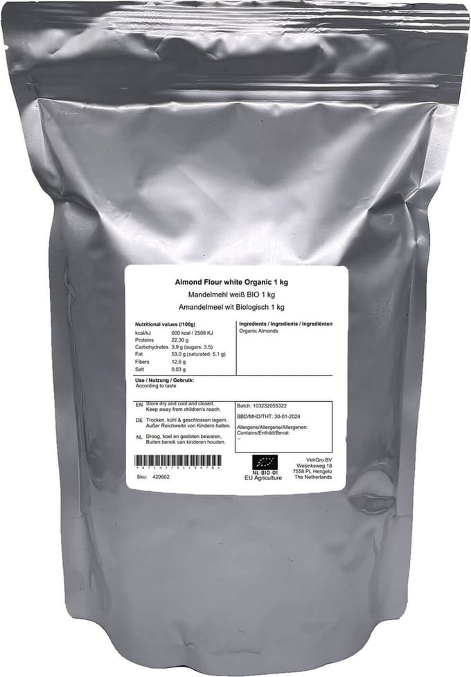 Amandelmeel wit - 1 Kg - VehGro