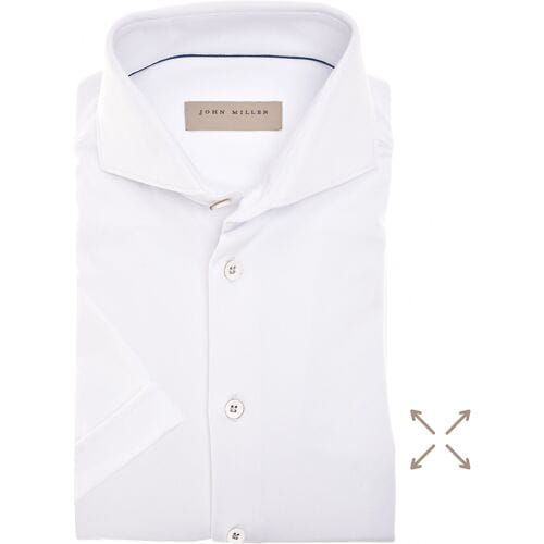 John Miller Overhemd The Miller Short Sleeve Hyperstretch Shirt Wit / male