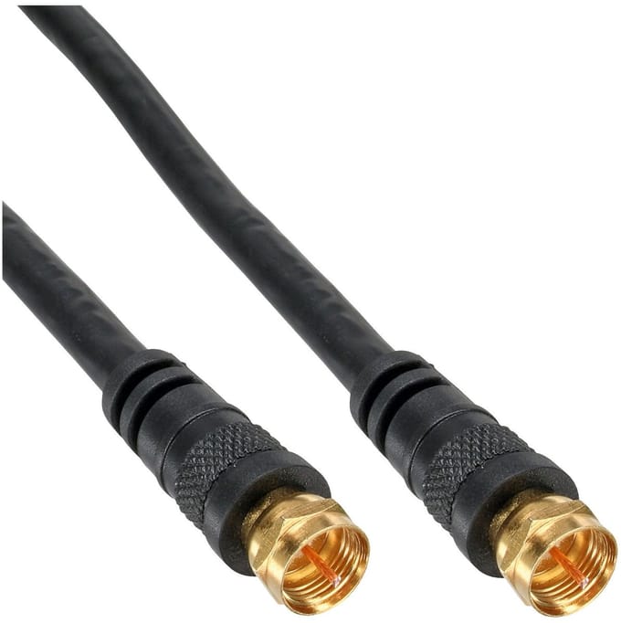 InLine F (m) - F (m) coaxkabel / recht - zwart - 15 meter