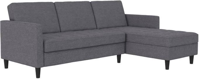 Presley-Slaapbank - Chaise Longue - Grijs Linnen