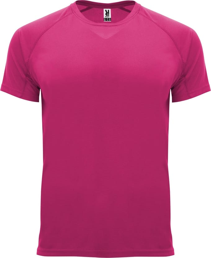 Fuchsia heren 2 pack sportshirt korte mouwen Bahrain merk Roly maat XL