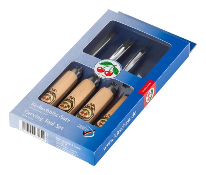 Chip carving set, 4-delig