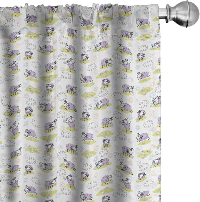 ABAKUHAUS Gordijnen – set van 2, microvezel, 75x225 cm – lavendel, halfverduisterend