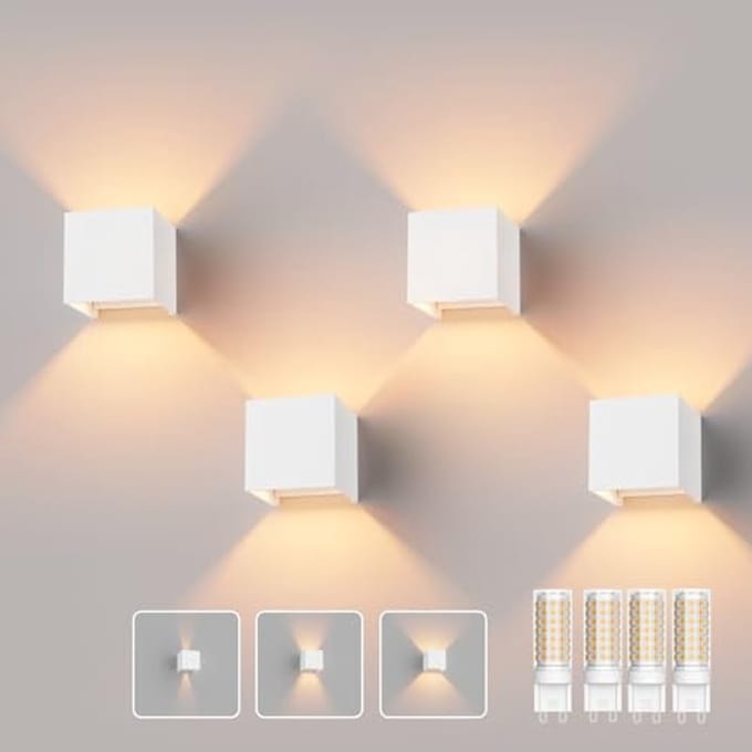 Verstelbare LED Wandlamp 4-pack - Warm Wit 3000K - Binnen en Buiten