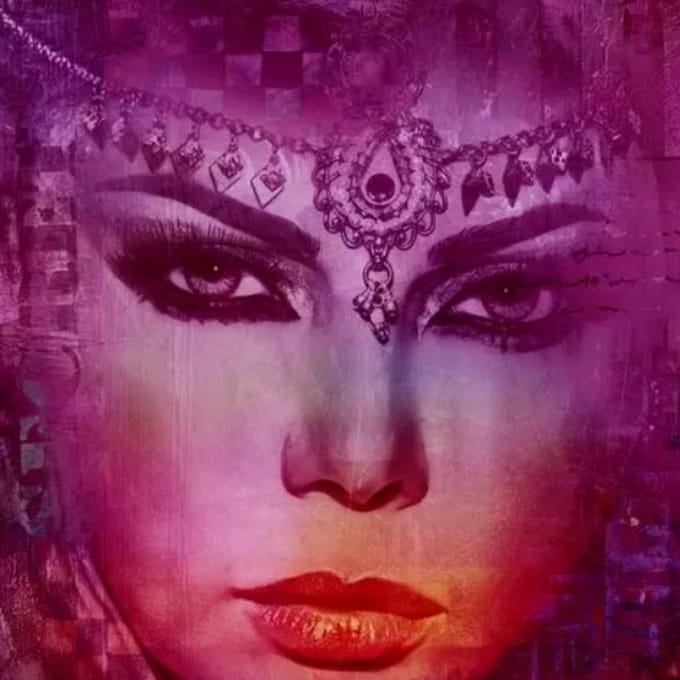 Safaary - Arabische schilderij Arabian Haifa paars-