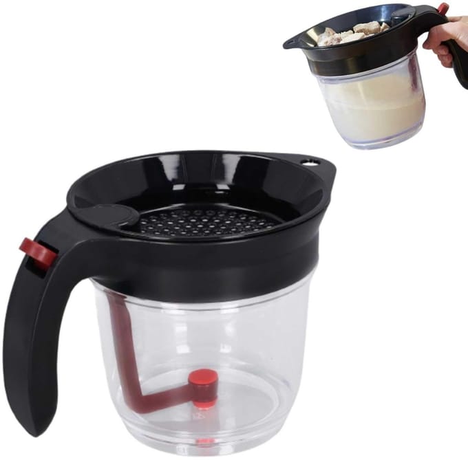 Dailygoods- Jusvetafscheider 1000 Ml - Vetafscheider - Voedselzeven - Oliezeef - Bodemafscheiding - Praktisch Ontwerp