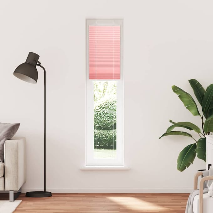 vidaXL - Plissé - rolgordijn - 45x200 - cm - stofbreedte - 44,4 - cm - polyester - roze