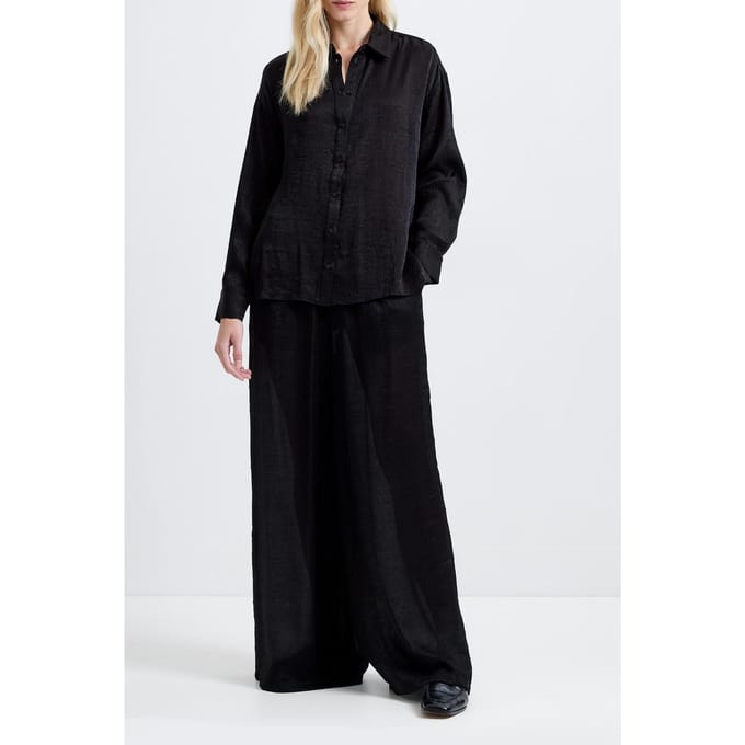 French Connection Terry Crinkle Top Black Taglia: S | Maglie a manica lunga Outlet | Donna | Nero