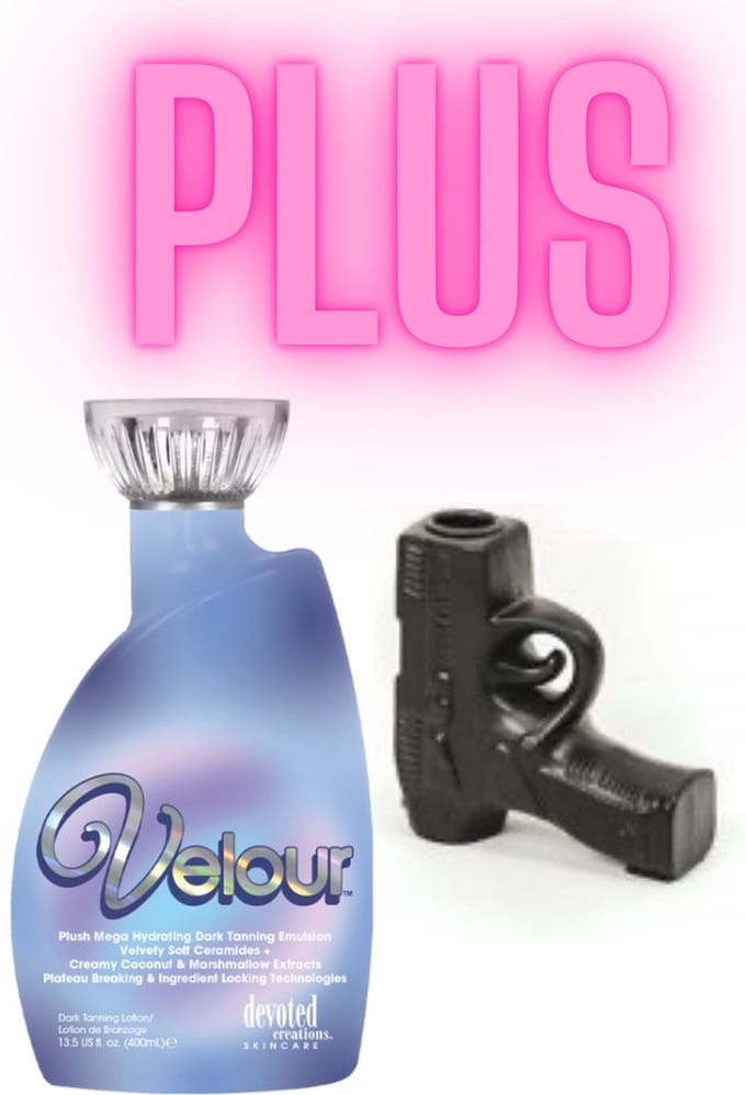 Devoted Creations Velour 400 ml PLUS Kandelaar Pistool Zwart 12 cm !