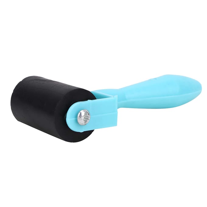 3,5 cm Plastic Handvat Drukinktroller Inkt Schilderen Rubber Roller Kunst Stempelgereedschap Blue