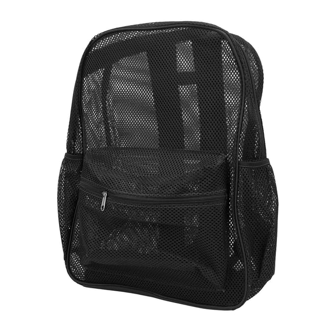 Sac à dos en maille robuste, léger, grande capacité, lavable et transparent, pour la natation noir