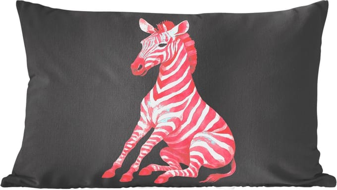 Sierkussens - Kussentjes Woonkamer - 60x40 cm - Zebra - Roze - Gestreept