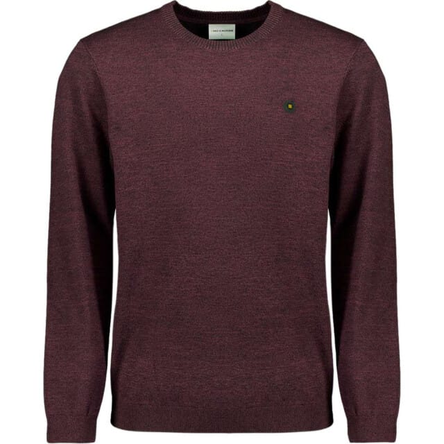 No Excess Pullover Crewneck 2 Coloured Melange Dark Wine Maat: M | Sweaters Outlet | Heren