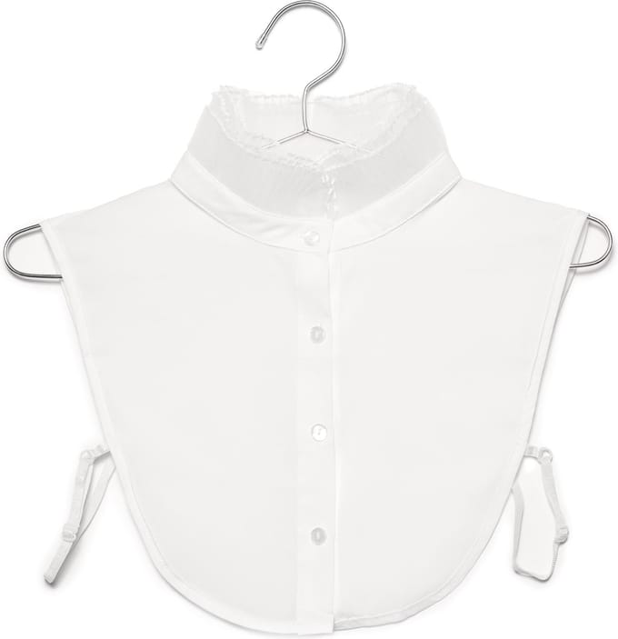 Lajetti - Wit kraagje met Transparante Kraag - Dames Blouse Kraagje Los