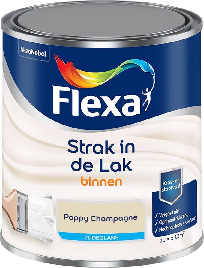 Flexa - Strak In De Lak Binnenlak Zijdeglans - Poppy Champagne - Mengverf - 1 L